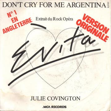 Julie Covington - Dont Cry For Me Argentina, Verzenden