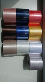 Bedrukt lint Champagne met Zwarte opdruk 70 mm 80 cm, Nieuw