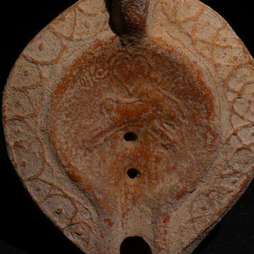 Oud-Romeins Terracotta Olielamp Ontvoering van Europa. 12,5