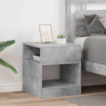 vidaXL Bijzettafel 2 st Beton Grijs 40,5 x 40 x 45 cm, Verzenden