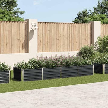 vidaXL Plantenbak verhoogd 320x80x45 cm gegalvaniseerd staal, Tuin en Terras, Verzenden, Nieuw