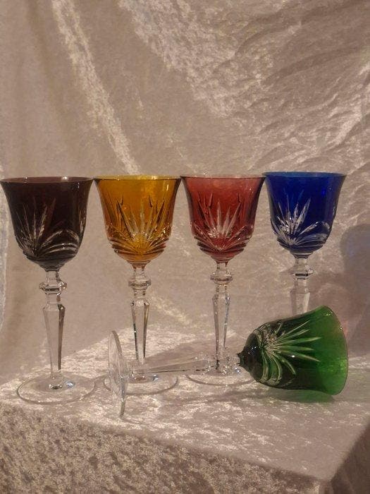 Wijnglas (5) - Kristal - Glazen en kristal Roemer, Antiek en Kunst, Antiek | Meubels | Tafels