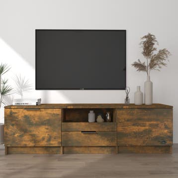 vidaXL Tv-meubel 140x35x40 cm bewerkt hout gerookt, Verzenden, Nieuw