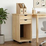 vidaXL Rollende kast Bruin 34 x 39 x 65,5 cm Massief, Huis en Inrichting, Kasten | Overige, Verzenden, Nieuw