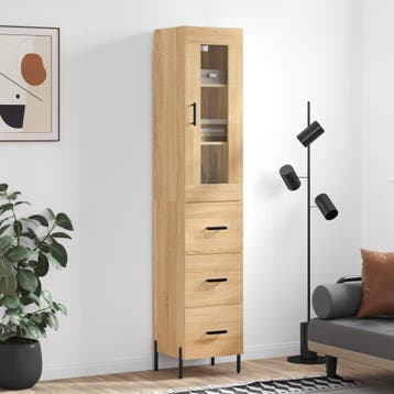 vidaXL Hoge kast 34,5x34x180 cm bewerkt hout sonoma, Huis en Inrichting, Kasten | Dressoirs, Verzenden, Nieuw