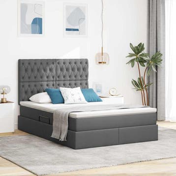 vidaXL Opslag bed met matras met opslag Donkergrijs 140 x, Huis en Inrichting, Verzenden, Nieuw