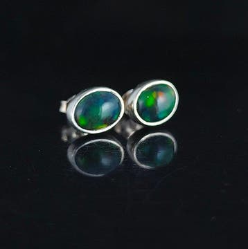Opale de feu - Argent - Boucles doreilles - Guérir les
