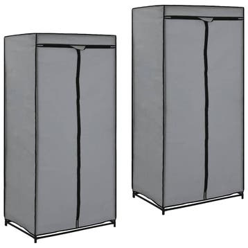 vidaXL Kledingkasten 2 st 75x50x160 cm grijs, Huis en Inrichting, Verzenden, Nieuw