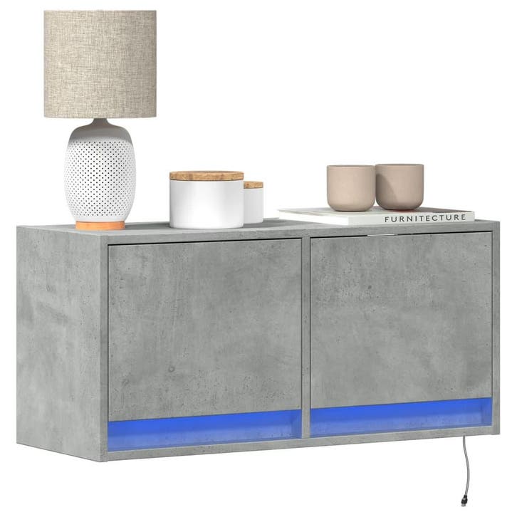 vidaXL Tv-wandmeubel met LED-verlichting 80x31x35 cm, Huis en Inrichting, Kasten |Televisiemeubels, Nieuw, Verzenden