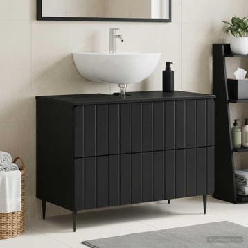 vidaXL Wastafel kabinet voor de badkamer ZWOLLE Zwart, Verzenden, Nieuw