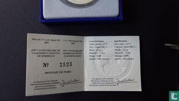 Frankrijk 1½ euro 2005 (PROOF) 150th anniversary Bordeau.., Verzenden, Goud, Overige waardes, Frankrijk