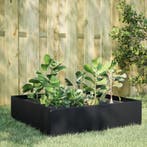 vidaXL Plantenbak verhoogd 100x100x25 cm staal zwart, Verzenden, Nieuw