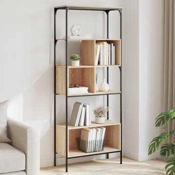 vidaXL Boekenkast 5-laags 76x33x188,5 cm bewerkt hout sonoma, Verzenden