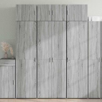 vidaXL Opbergkast 70x42,5x225 cm bewerkt hout grijs sonoma, Verzenden, Nieuw