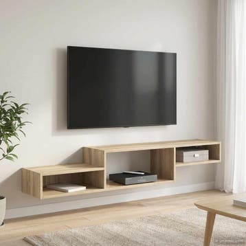 vidaXL Wand gemonteerd TV Kast Muurmontage Sonoma Eiken, Huis en Inrichting, Kasten | Wandmeubels, Verzenden, Nieuw