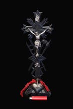 Napoleon III stijl Crucifix - Hout, geplateerd met zilver -, Antiek en Kunst