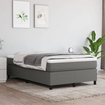 vidaXL Boxspring bed 120x200 cm stof donkergrijs, Huis en Inrichting, Slaapkamer | Bedden, Verzenden, Nieuw
