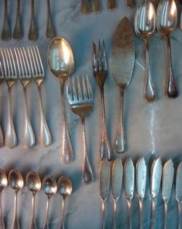 Christofle - Bestekset voor 6 personen (53) - Parels -