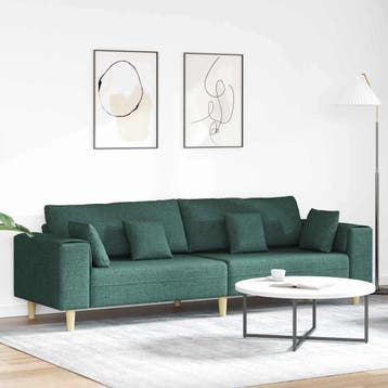 vidaXL bank / zetel Donkergroen 250 x 77 x 76 cm Stof, Huis en Inrichting, Zetels | Zetels, Verzenden, Nieuw