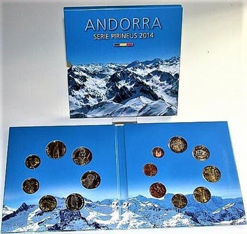 3,88 Euro, munten set 1 Cent 2 Euro (8 Muenz 2014 Andorra..., Verzenden