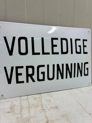 Volledige Vergunning – Zwaar Emaille Horecabord – Klassiek