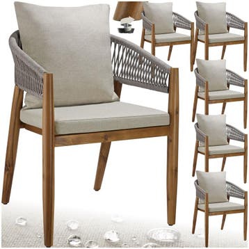 Tuinstoel Manacor, ropedesign - greige, Set van 6, Verzenden, Nieuw