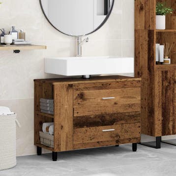 vidaXL Badkamer vaniteitsunit Oud hout 80 x 35 x 60 cm, Verzenden, Nieuw