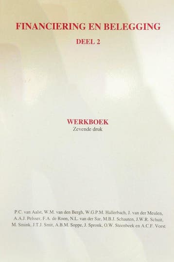 Werkboek Financiering en belegging 2 - van Aalst, Verzenden