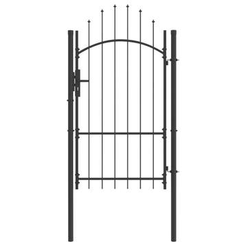 vidaXL Tuinpoort met slot Woerden Grijs 175 x 100 cm Staal, Verzenden, Nieuw