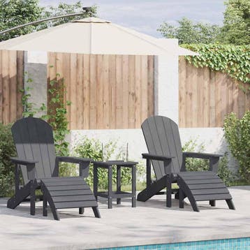 vidaXL Tuinstoel 2 st Lichtgrijs Polyetheen, Verzenden, Nieuw