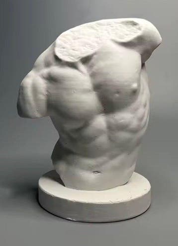 Statue, Mezzo busto bodybuilding - 13 cm - Plâtre