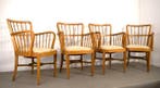 Fauteuil (4) - Bois, Laiton, Textile