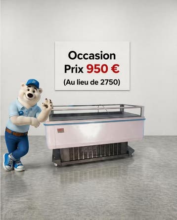 Îlot réfrigéré ouvert 4 faces vitrées professionnel horeca, Congélateur