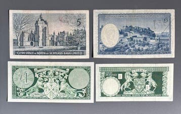 Schotland. - 4 Banknotes - Various Dates (Zonder