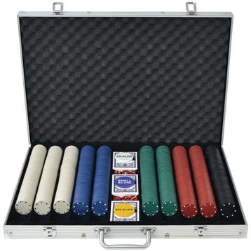 Pokerset 1000 chips | Tweede kansje | OP = OP, Verzenden, Zo goed als nieuw