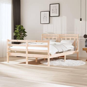 vidaXL Bedframe massief hout 140x200 cm, Verzenden, Nieuw