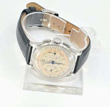 Jaeger - Stahl Armbanduhr - Chronograph - Kal. Universal 285, Nieuw