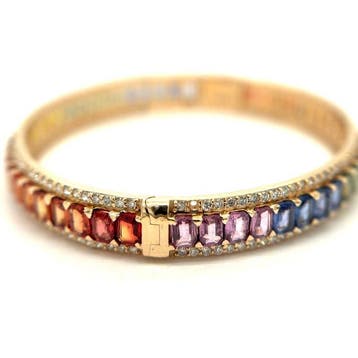 Armband - 14 karaat Geel goud - 11.18ct. tw. Saffier -, Nieuw