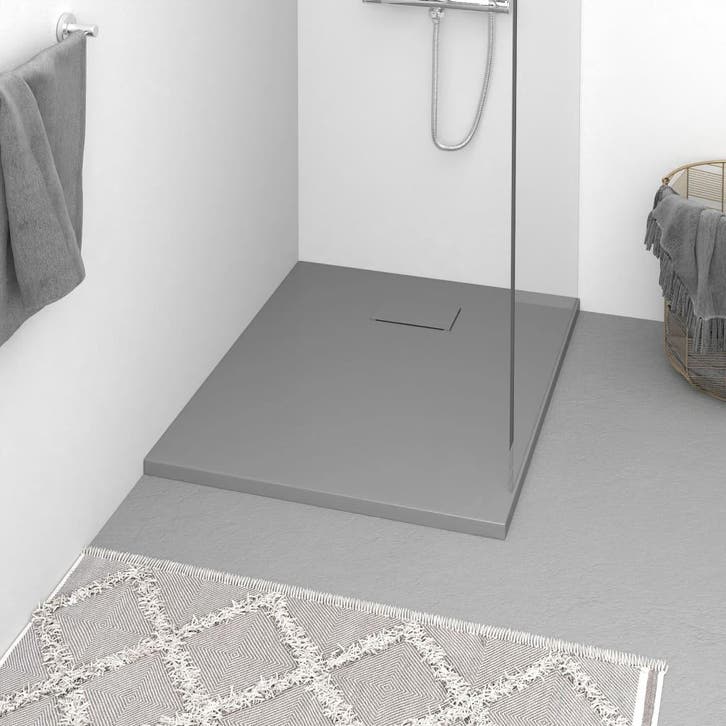 vidaXL Douchebak 90x70 cm SMC grijs, Bricolage & Construction, Sanitaire, Envoi