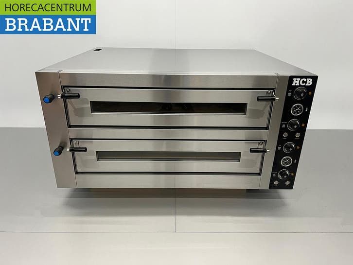 HCB RVS Pizzaoven 2 x 9 pizzas 34 cm doorsnede 400V Horeca, Articles professionnels, Horeca | Équipement de cuisine, Enlèvement ou Envoi