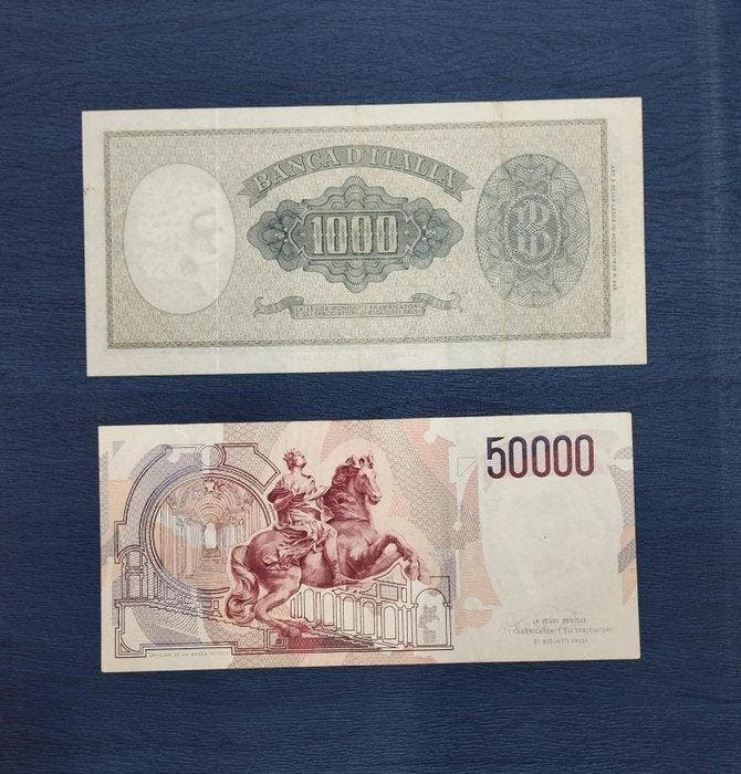 Italië. - 5 banknotes - various dates (Zonder minimumprijs), Timbres & Monnaies, Billets de banque | Europe | Billets non-euro