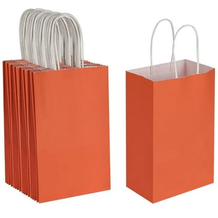 Fako Bijoux - 12 Oranje Papieren Uitdeeltasjes - 16x8x22cm -, Divers, Emballage cadeau, Envoi