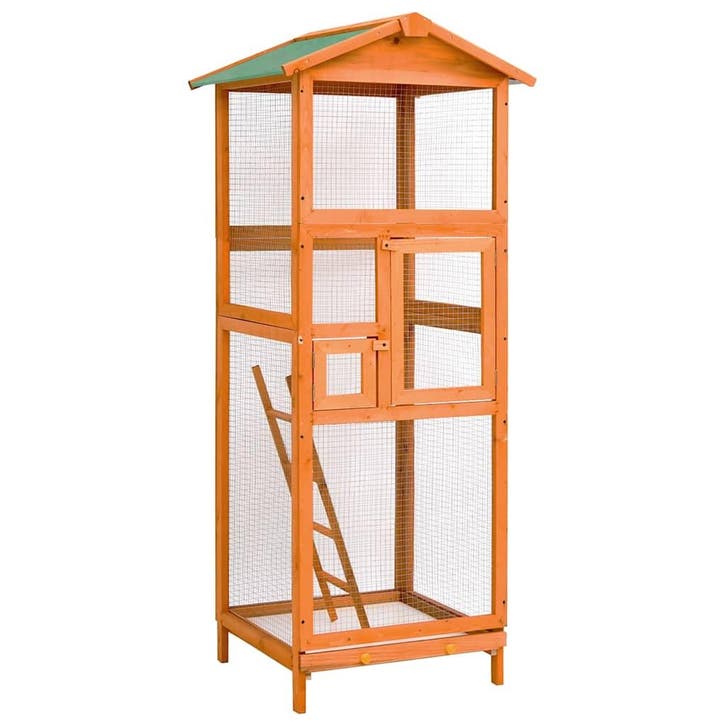 vidaXL Vogelkooi 68x62x166 cm massief vurenhout, Animaux & Accessoires, Rongeurs & Lapins | Cages & Clapiers, Envoi