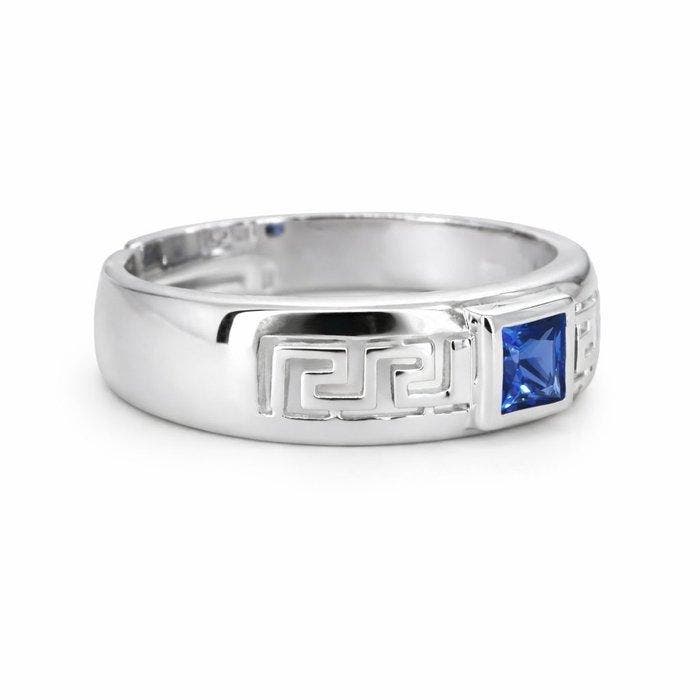 Zonder minimumprijs - Ring Verguld Saffier - Diamant - 18k, Handtassen en Accessoires, Ringen