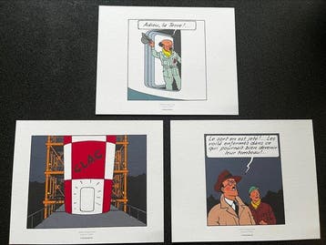 Hergé - Extrait de Objectif Lune Planche 57 Strip 4, Livres
