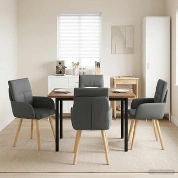 vidaXL Eetstoelen 4 st Stof Donkergrijs 60 x 56 x 85 cm, Verzenden, Nieuw