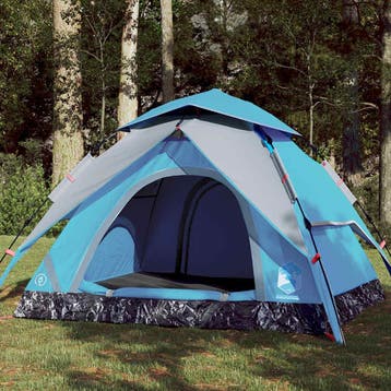 vidaXL Koepeltent 4-persoons snelontgrendeling blauw, Verzenden