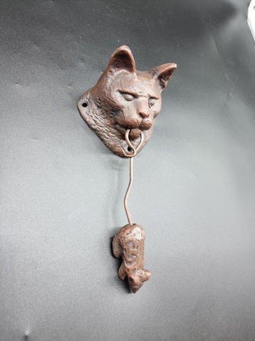 Heurtoir de porte - Cat with Mouse - iron - 2026