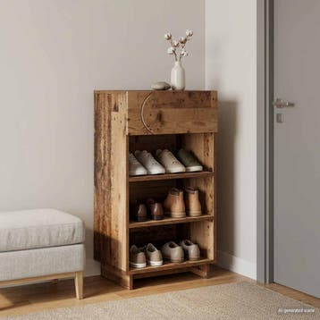 vidaXL schoenenkast 48 x 38 x 87,5 cm bewerkt hout Oud hout, Verzenden, Nieuw