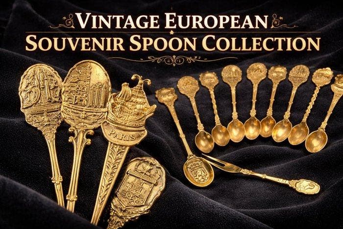 Vintage European Souvenir Spoon Collection - 15 pieces –, Antiquités & Art, Antiquités | Jouets